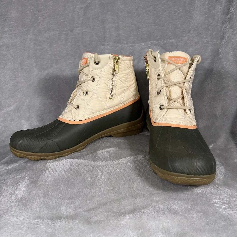 Sperry Syren Gulf Quilted Nylon‎ Pop Duck Boot Women's Microfleece Lined Size 10